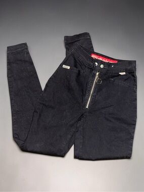 Vintage 90’s Revolt Jeans High-Rise Black Skinny Jeans Size 6 24”